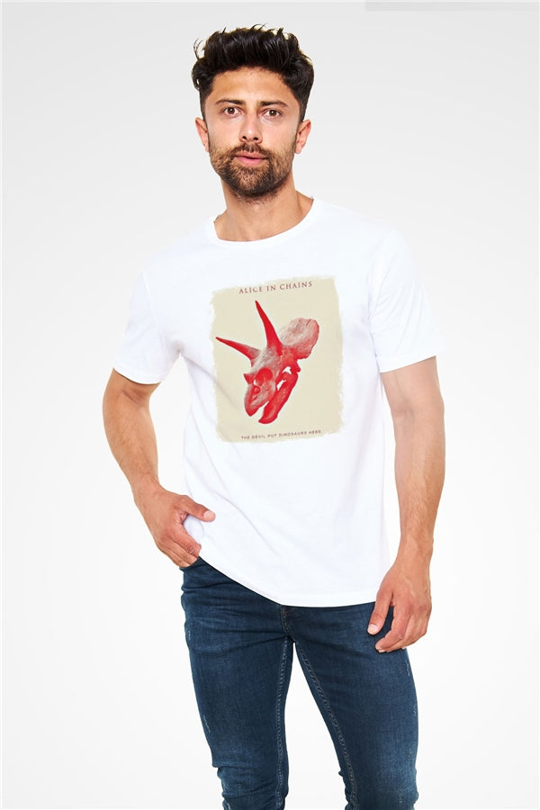 Alice in Chains Printed Unisex White T-Shirt