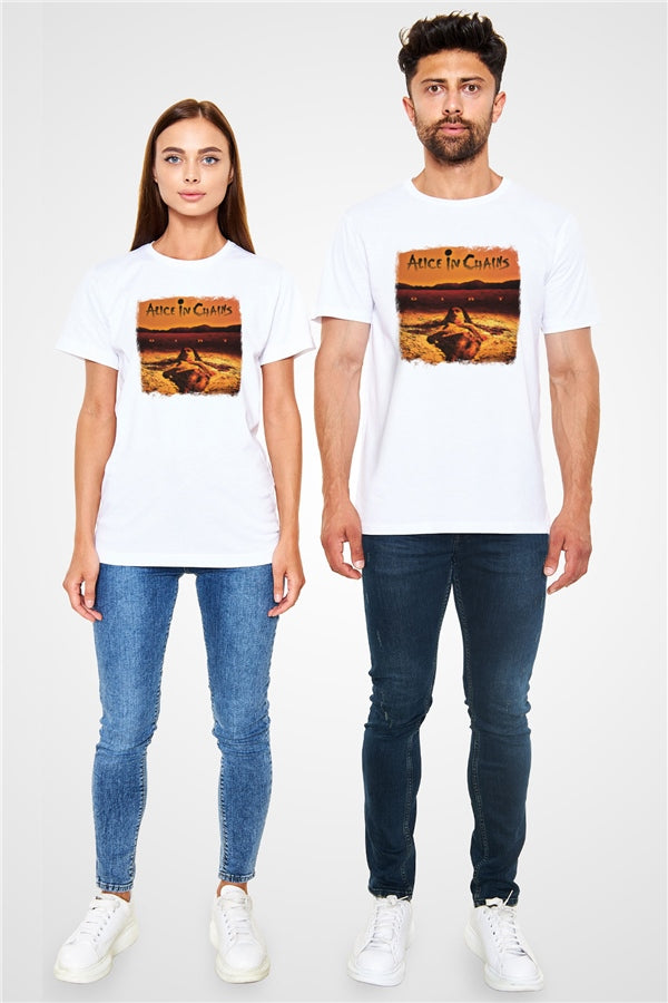 Alice in Chains Printed Unisex White T-Shirt
