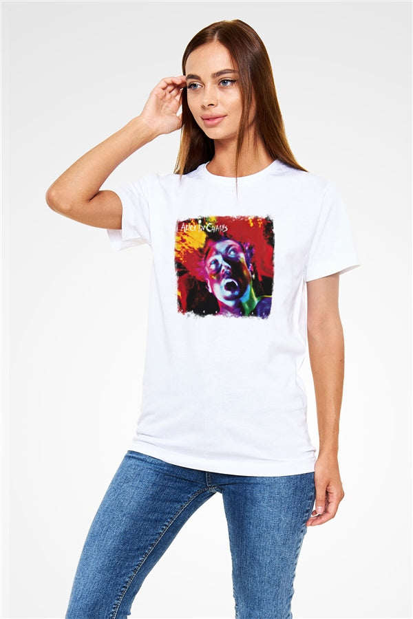 Alice in Chains Printed Unisex White T-Shirt