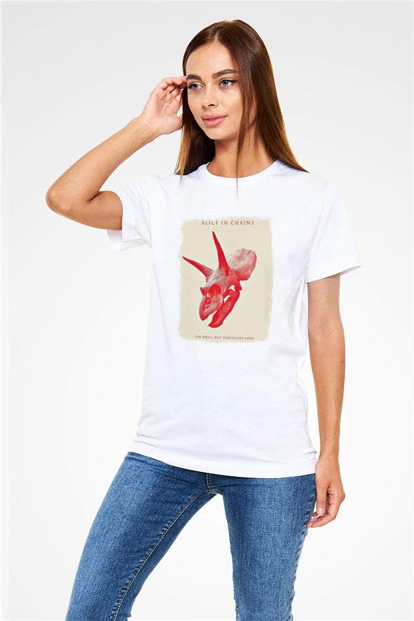 Alice in Chains Printed Unisex White T-Shirt