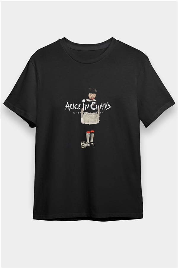 Alice in Chains Printed Unisex Black T-Shirt