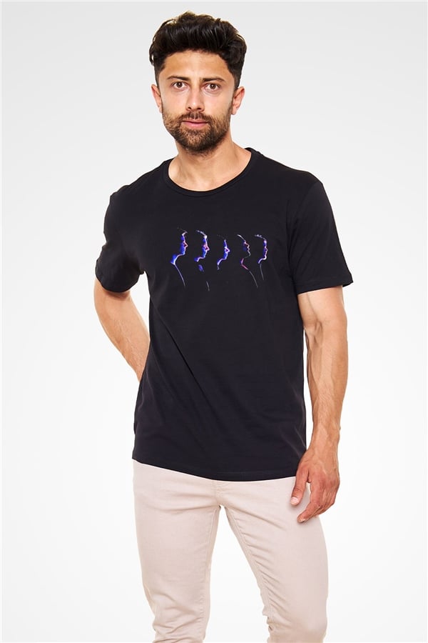 Alphaville Printed Unisex Black T-Shirt