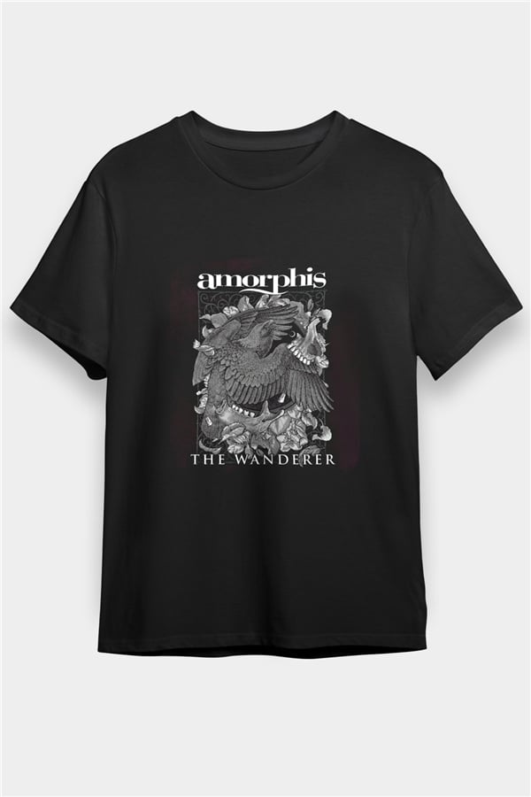 Amorphis Printed Unisex Black T-Shirt