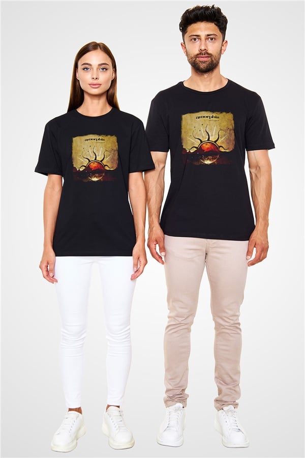 Amorphis Printed Unisex Black T-Shirt
