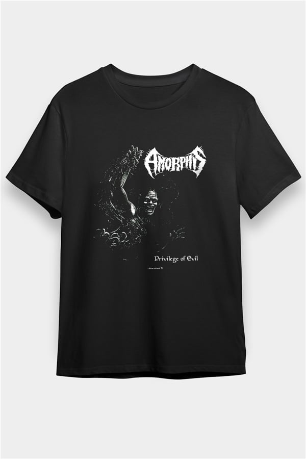 Amorphis Printed Unisex Black T-Shirt