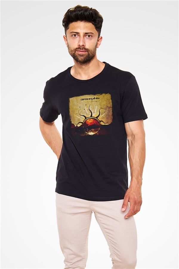 Amorphis Printed Unisex Black T-Shirt