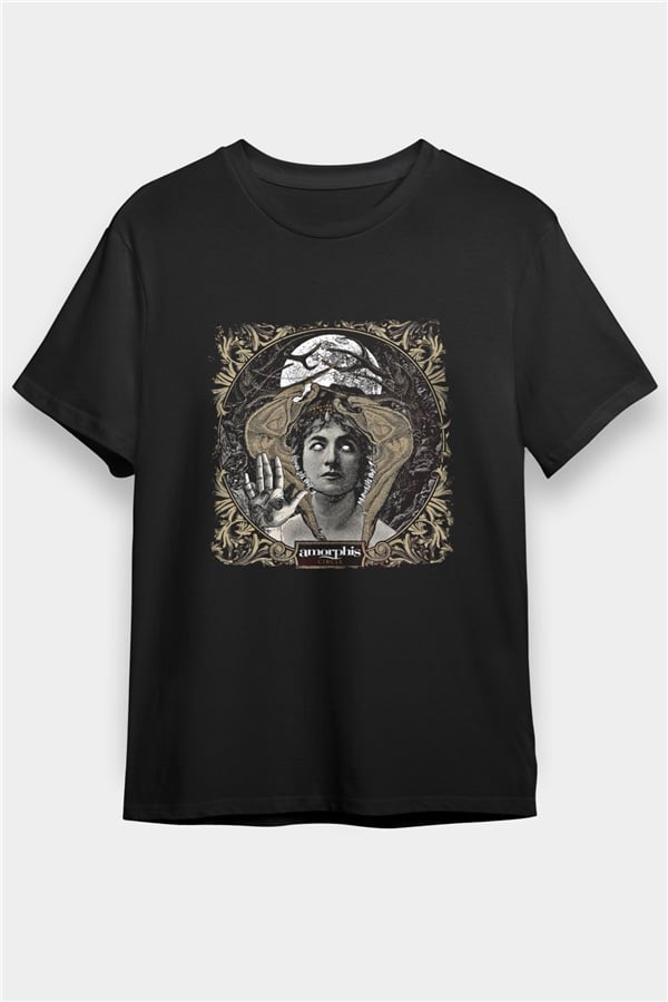 Amorphis Printed Unisex Black T-Shirt