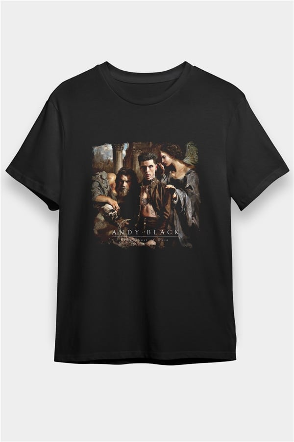 Andy Black Printed Unisex Black T-Shirt
