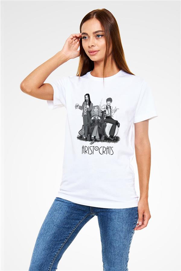Aristocrats Printed Unisex White T-Shirt
