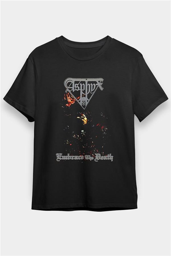 Asphyx Printed Unisex Black T-Shirt