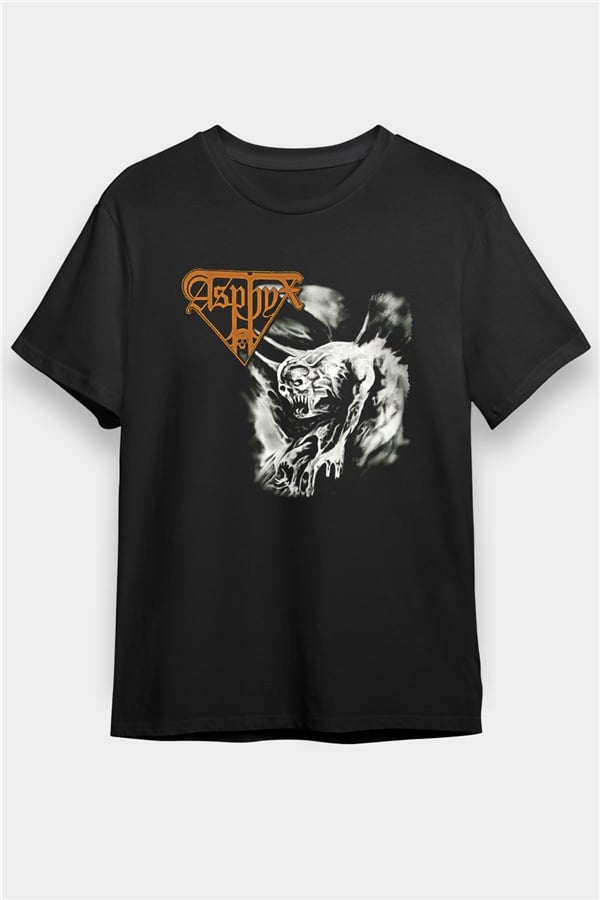 Asphyx Printed Unisex Black T-Shirt