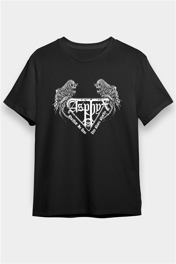 Asphyx Printed Unisex Black T-Shirt