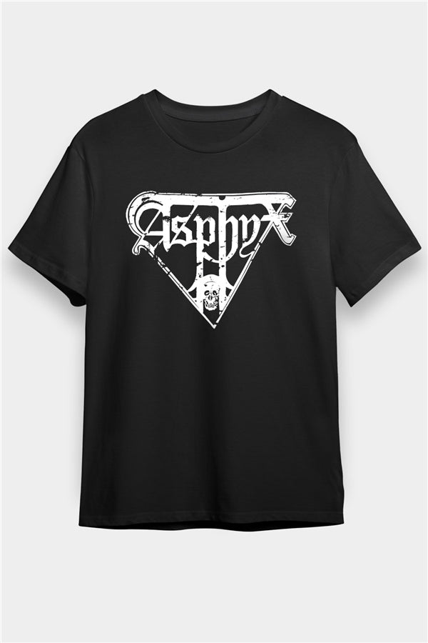 Asphyx Printed Unisex Black T-Shirt