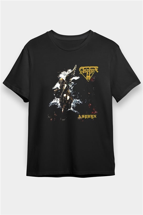 Asphyx Printed Unisex Black T-Shirt