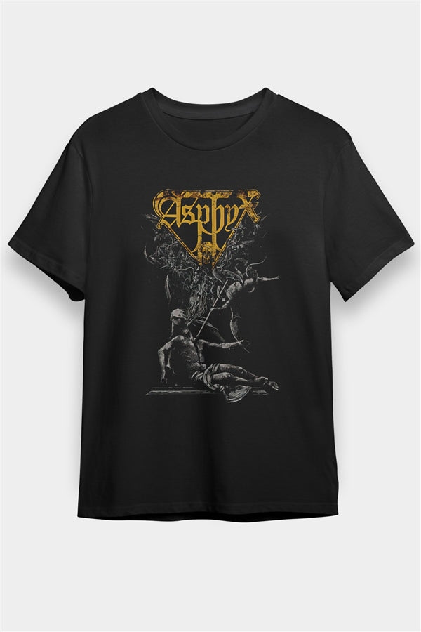Asphyx Printed Unisex Black T-Shirt