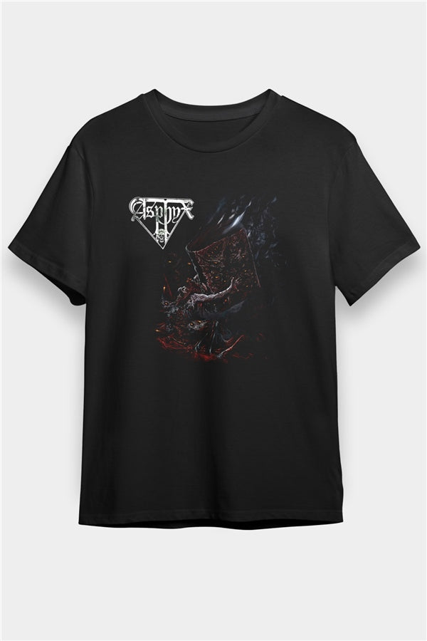 Asphyx Printed Unisex Black T-Shirt