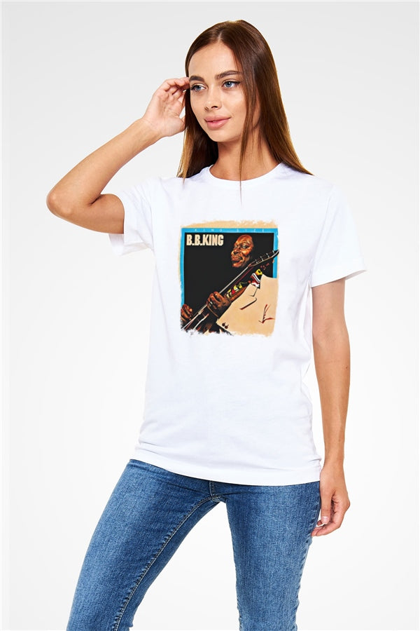 B.B. King Printed Unisex White T-Shirt