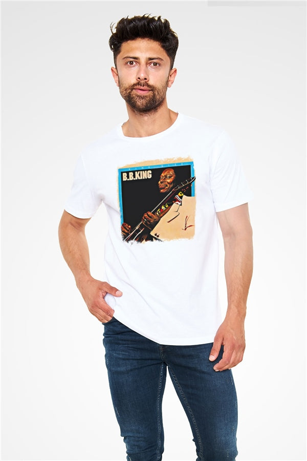 B.B. King Printed Unisex White T-Shirt
