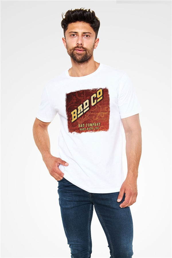 Bad Company Printed Unisex White T-Shirt