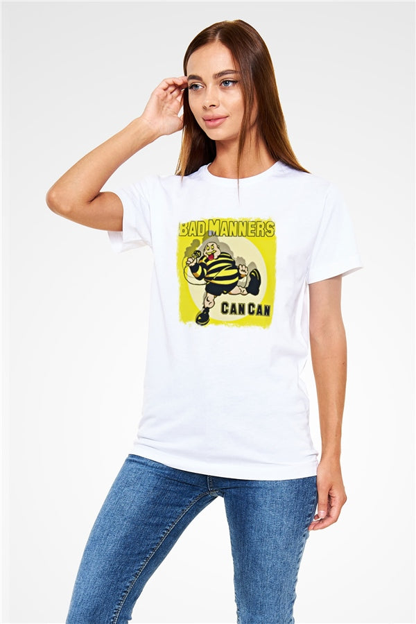 Bad Manners Printed Unisex White T-Shirt