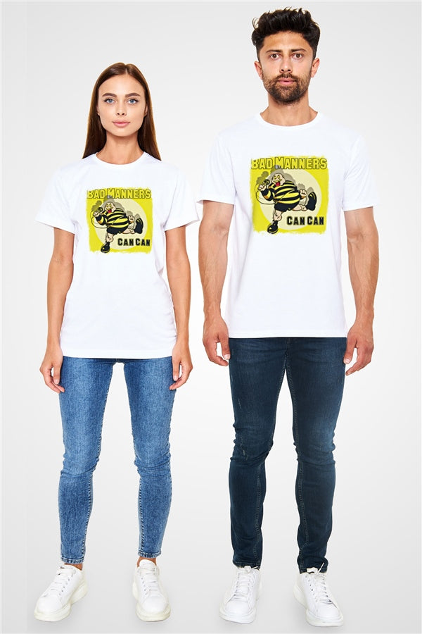 Bad Manners Printed Unisex White T-Shirt