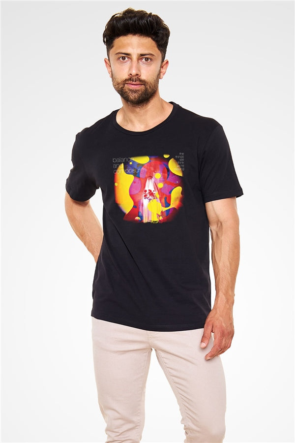 Balance and Composure Printed Unisex Black T-Shirt