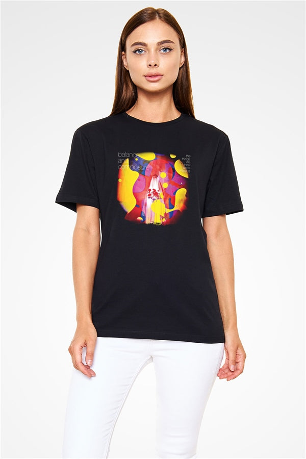 Balance and Composure Printed Unisex Black T-Shirt