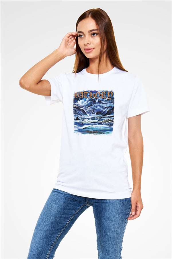 Bathory Printed Unisex White T-Shirt