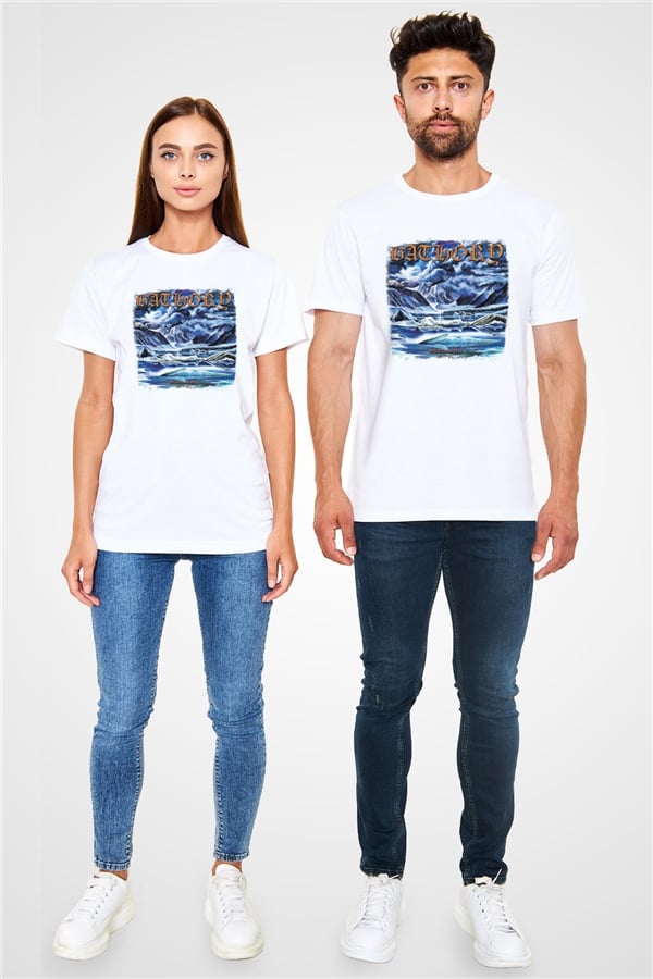 Bathory Printed Unisex White T-Shirt