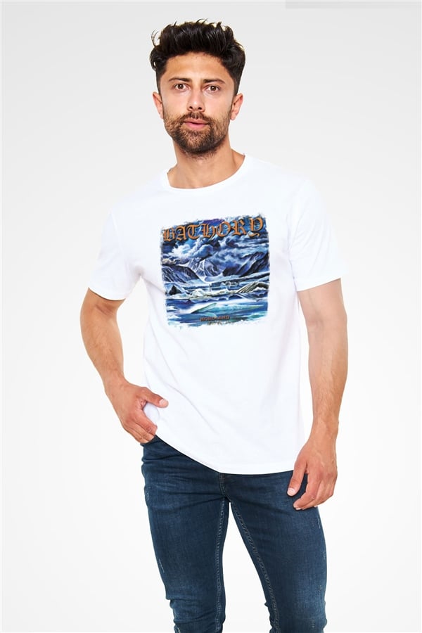 Bathory Printed Unisex White T-Shirt