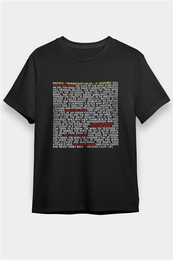 Bauhaus Printed Unisex Black T-Shirt