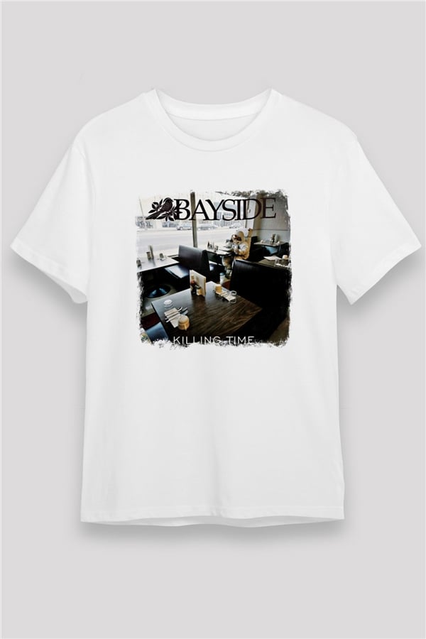 Bayside Printed Unisex White T-Shirt
