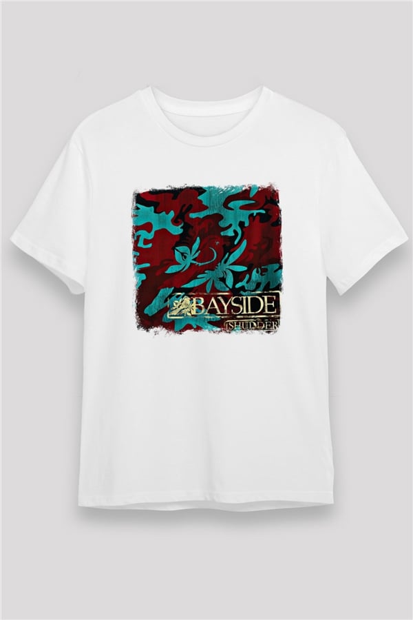 Bayside Printed Unisex White T-Shirt