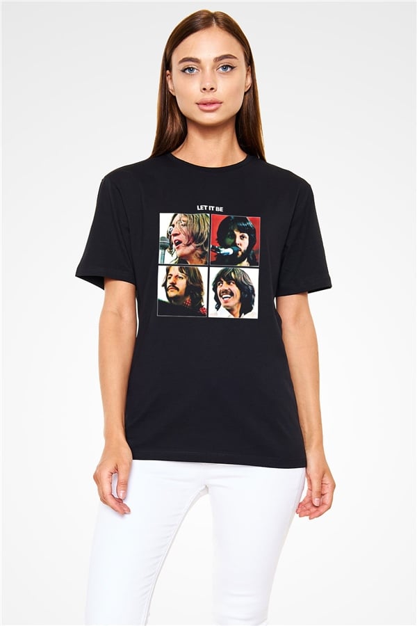Beatles Printed Unisex Black T-Shirt