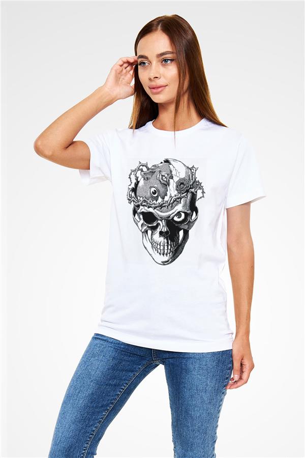 Beherit Printed Unisex White T-Shirt