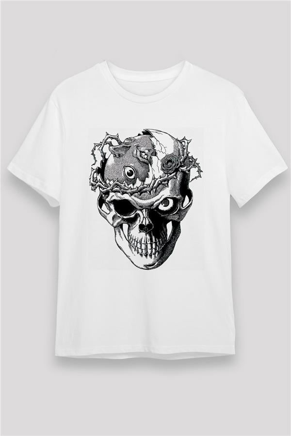 Beherit Printed Unisex White T-Shirt