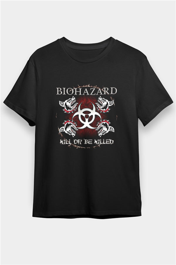 Biohazard Printed Unisex Black T-Shirt
