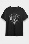 Black Jackal Printed Unisex Black T-Shirt