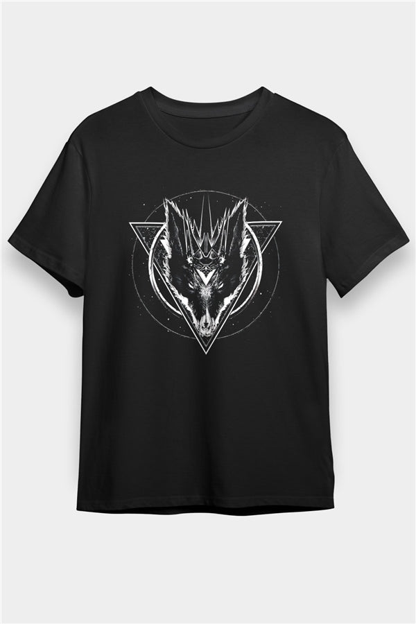 Black Jackal Printed Unisex Black T-Shirt