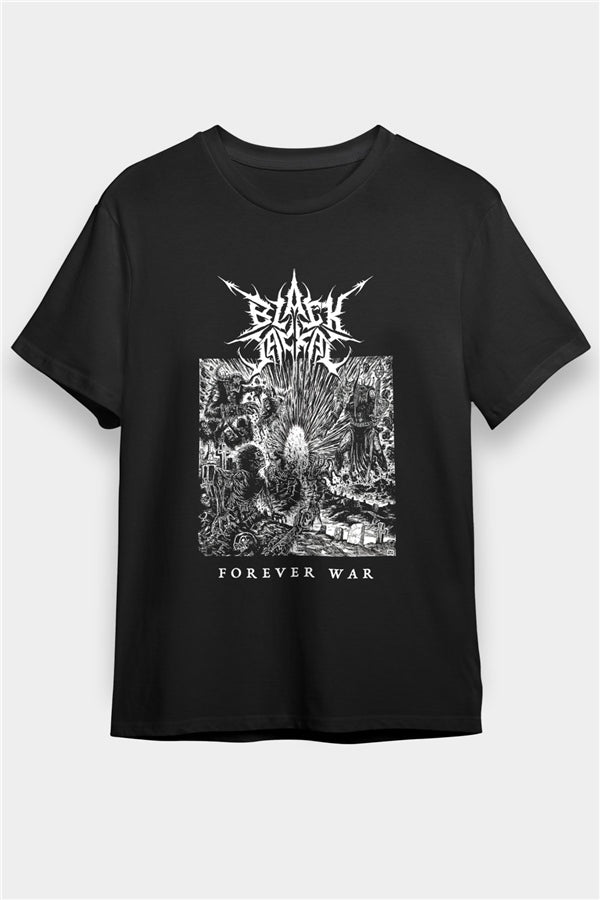 Black Jackal Printed Unisex Black T-Shirt