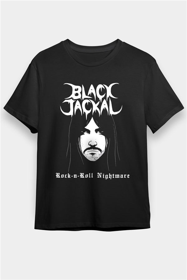 Black Jackal Printed Unisex Black T-Shirt
