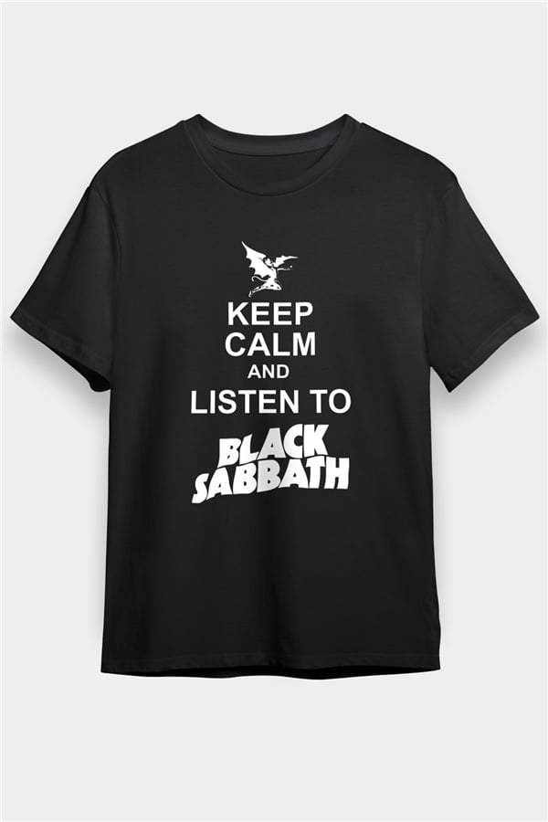 Black Sabbath Keep Calm And Listen To Black Sabbath Black Unisex T-Shirt