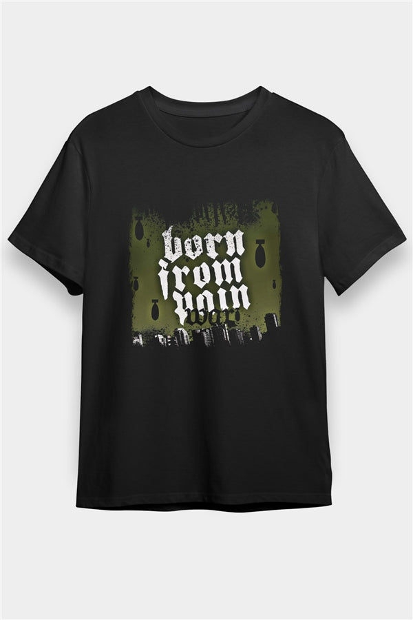 Born from Pain Graphic Unisex Black T-Shirt