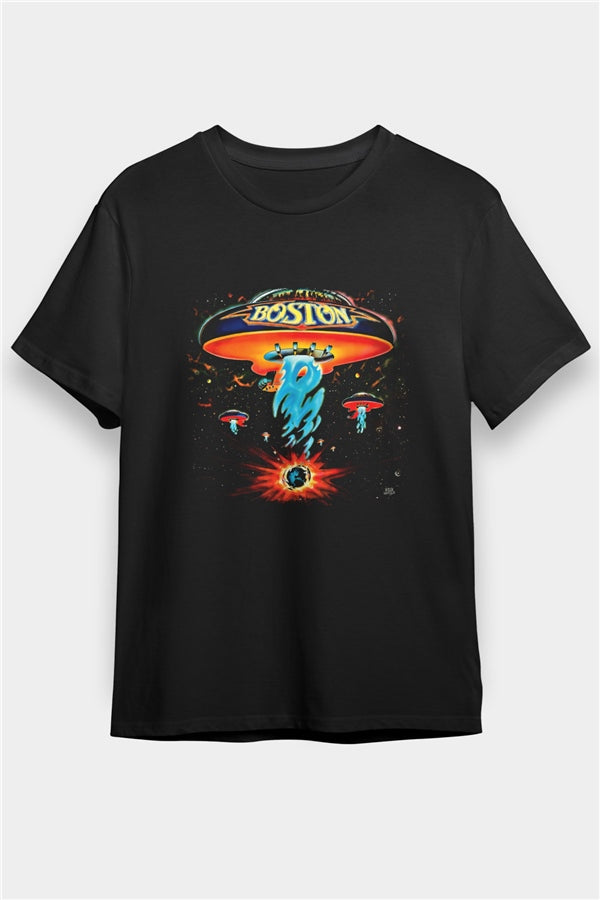Boston Printed Unisex Black T-Shirt