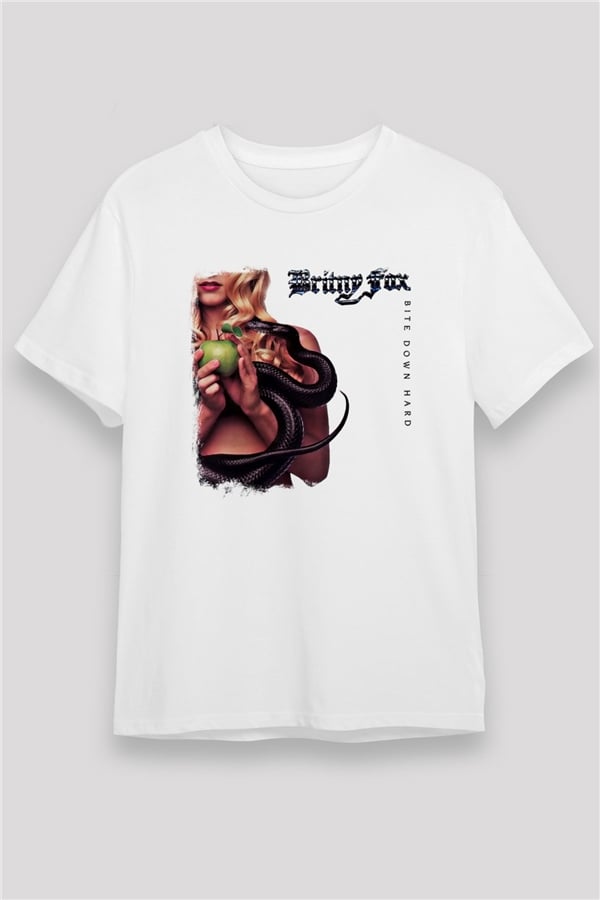 Britny Fox Printed Unisex White T-Shirt