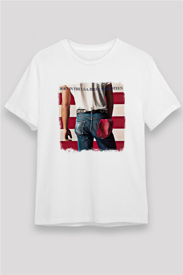 Bruce Springsteen Printed Unisex White T-Shirt