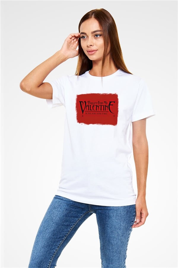 Bullet for My Valentine Printed Unisex White T-Shirt