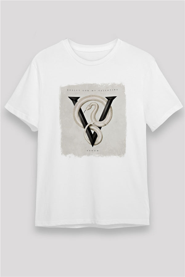 Bullet for My Valentine Printed Unisex White T-Shirt