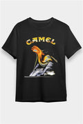 Camel Printed Unisex Black T-Shirt
