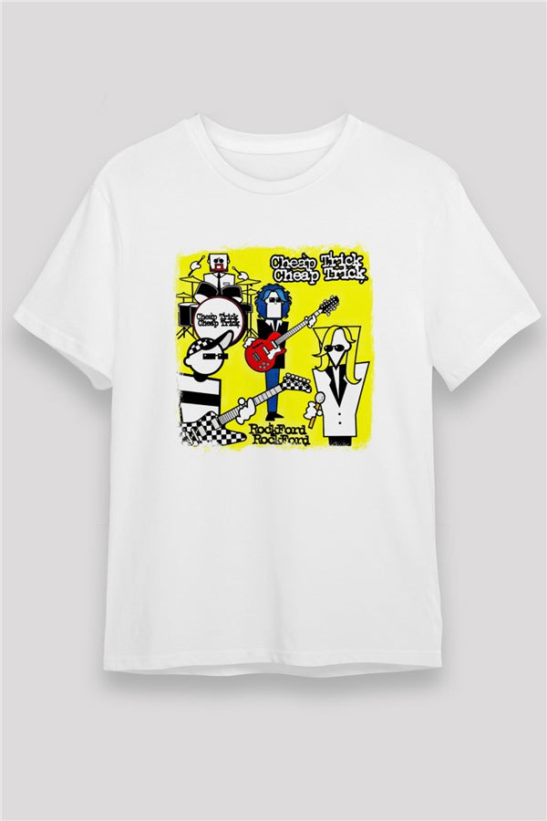 Cheap Trick Printed Unisex White T-Shirt